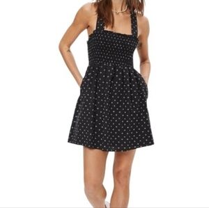American Eagle Outfitters Black Smocked Mini Sundress